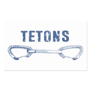 Grand Tetons Climbing Quickdraw Rectangular Sticker