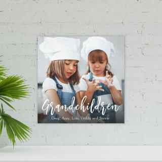 Grandchildren Calligraphy Personalized  Canvas Print