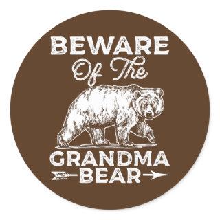 Grandma Bear grandma lover maching  Classic Round Sticker