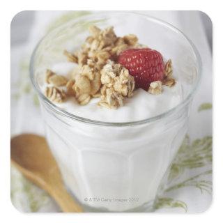 Granola, Oats, Toasted, Fruit, Berry, Raspberry, Square Sticker