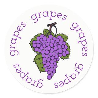 Grape Rounds Classic Round Sticker