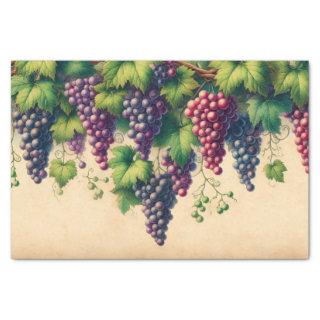 Grape Vine Border on Parchment Decoupage Tissue Paper