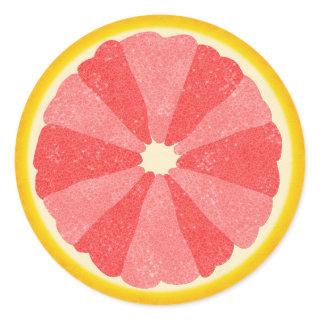 Grapefruit Half Summer Fruit Slice Cute Pink Classic Round Sticker