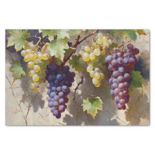 Grapes and Vines Watercolor Decoupage Tissue Paper