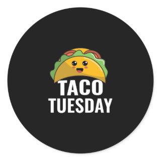 Graphic 365 Taco Tuesday Tee Tacos Lover Funny Classic Round Sticker