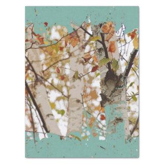 Graphic Birch Tree Paint Splatter Robin's Egg Blue Tissue Paper