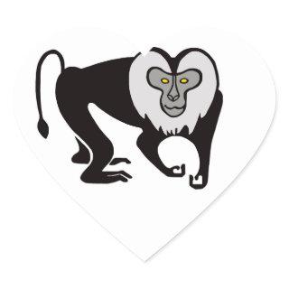 Graphic  I love Lion- tailed MACAQUES - Wildlife  Heart Sticker