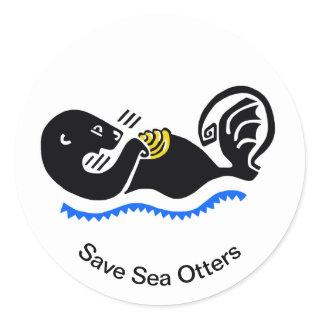 Graphic I love Sea OTTERS - classic round sticker