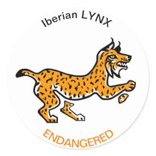 Graphic- Iberian LYNX- Endangered animal- Wildlife Classic Round Sticker