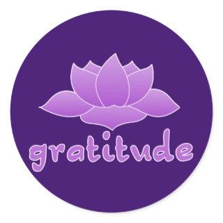 Gratitude with Violet Lotus Classic Round Sticker
