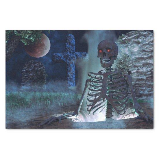 graveyard skeleton tissue paper