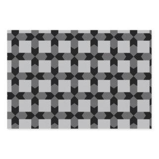 Gray and black geometric gift wrap