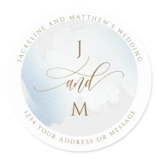 Gray and Blue Wedding Envelope Seal / Favor