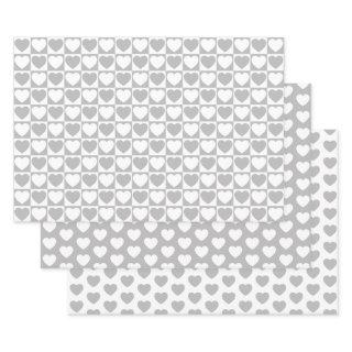 Gray and White Hearts  Sheets