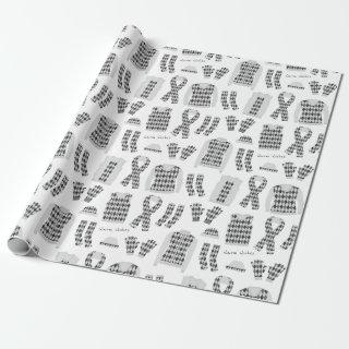 Gray Argyle Pattern Items  - Large