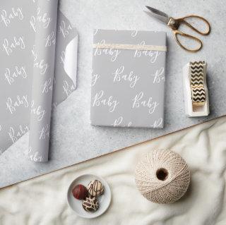 Gray Baby Script Elegant Baby