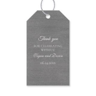 Gray batik texture with black damask  gift tags