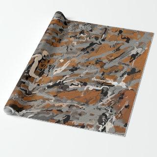 Gray, Black and  Caramel Abstract