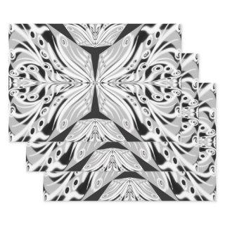 Gray Black And White Butterfly Winged Abstract   Sheets