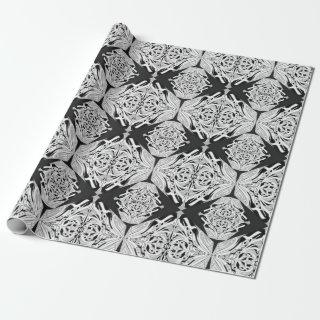 Gray Black White Butterfly Wing Abstract Pattern
