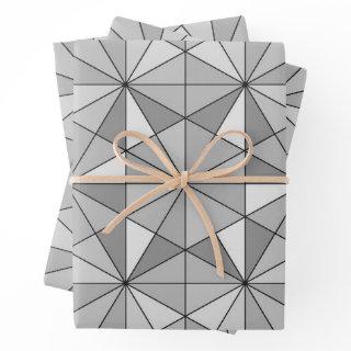 Gray black white Mosaic Triangle retro Pattern  Sheets