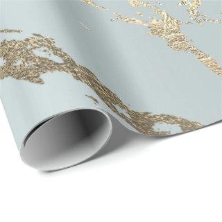 Gray Blue Pastel Gold Marble Shiny Glam Abstract