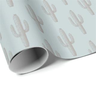 Gray Cactus Pattern Blue