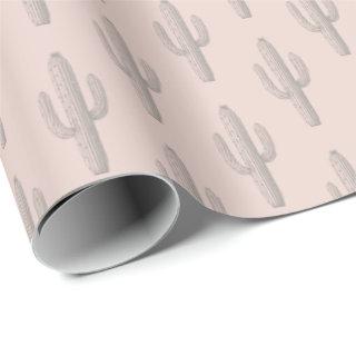 Gray Cactus Pattern Pink