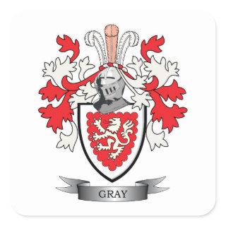 Gray Family Crest Coat of Arms Square Sticker