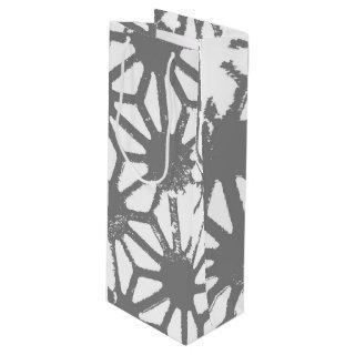 Gray geometric pattern wine gift bag