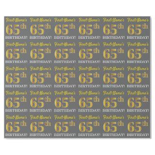 Gray, Imitation Gold Look "65th BIRTHDAY"