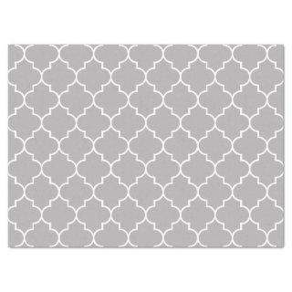 Gray Latticework, Quatrefoil, Moroccan Trellis Tissue Paper