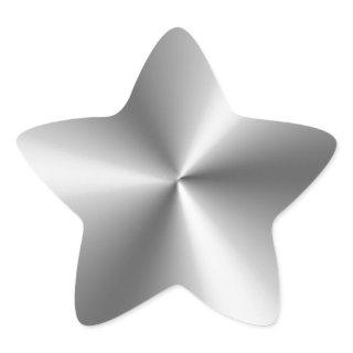 Gray Metallic Silver Look Star Sticker