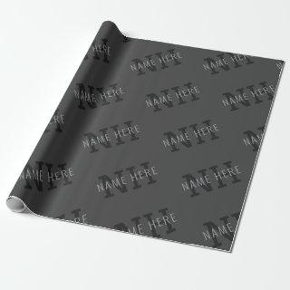 Gray Name & Monogram Pattern
