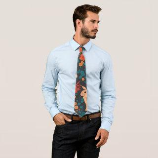 Gray Rabbit Mosaic Colorful Personalized Pattern Neck Tie