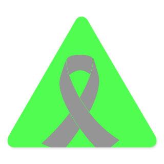 Gray Ribbon Awareness - Zombie, Brain Cancer Triangle Sticker