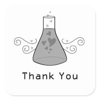 Gray Sweet Chemistry Thank You Stickers