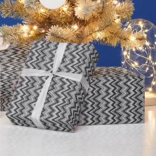 Gray Tones Faux Glitter Chevron Zigzag Pattern