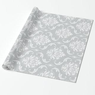 Gray White Classic Damask Pattern