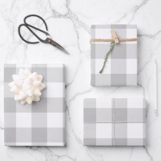 Gray White Gingham Check Plaid Neutral Farmhouse  Sheets