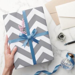 Gray & White Thick Chevron Wedding Birthday V2