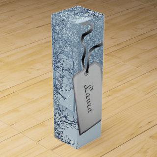 Gray winter trees design wine gift box