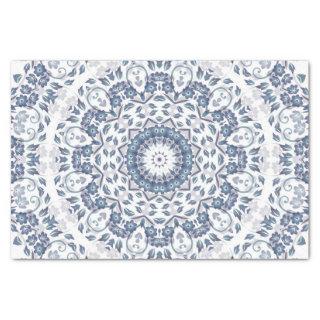 Grayish Blue Floral Mandala Tissue Paper