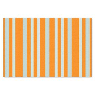 Grayish Gray Green Line Stripes On Orange  Tissue Paper