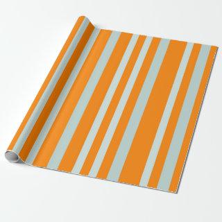 Grayish Gray Green Line Stripes On Orange