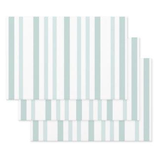 Grayish Gray Green Line Stripes On White  Sheets