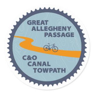 Great Allegheny Passage C&O Canal Chain Ring Classic Round Sticker