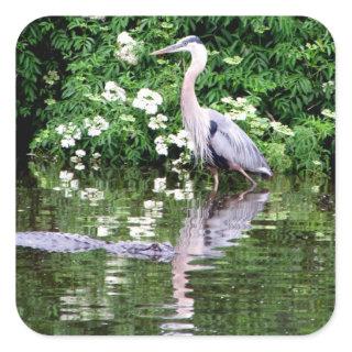 Great Blue Heron and Alligator Stickers