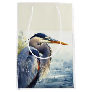 Great Blue Heron Wildlife Wetlands Bird Art Nature Medium Gift Bag