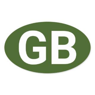 Great Britain Euro/ Green Oval Sticker